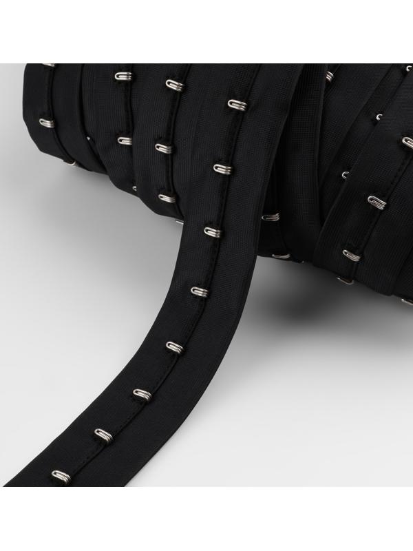 Тесьма с крючками, 27 мм × 45 ± 1 м, цвет чёрный