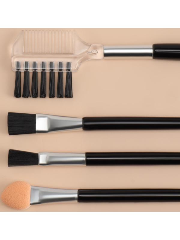 Кисти для макияжа, набор - 4 шт, цвет чёрный