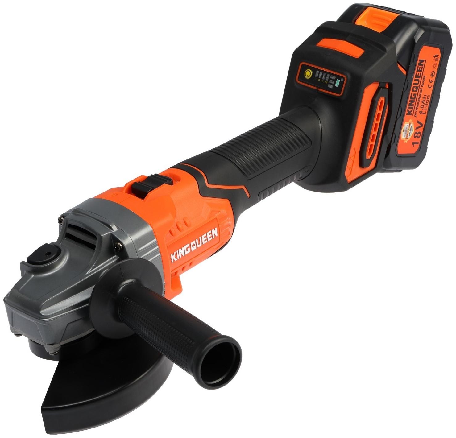 Аккумуляторная угловая шлифмашина KINGQUEEN KQ-YJ803A, бесщеточная, 18 В, 2х4 Ач, d=125 мм