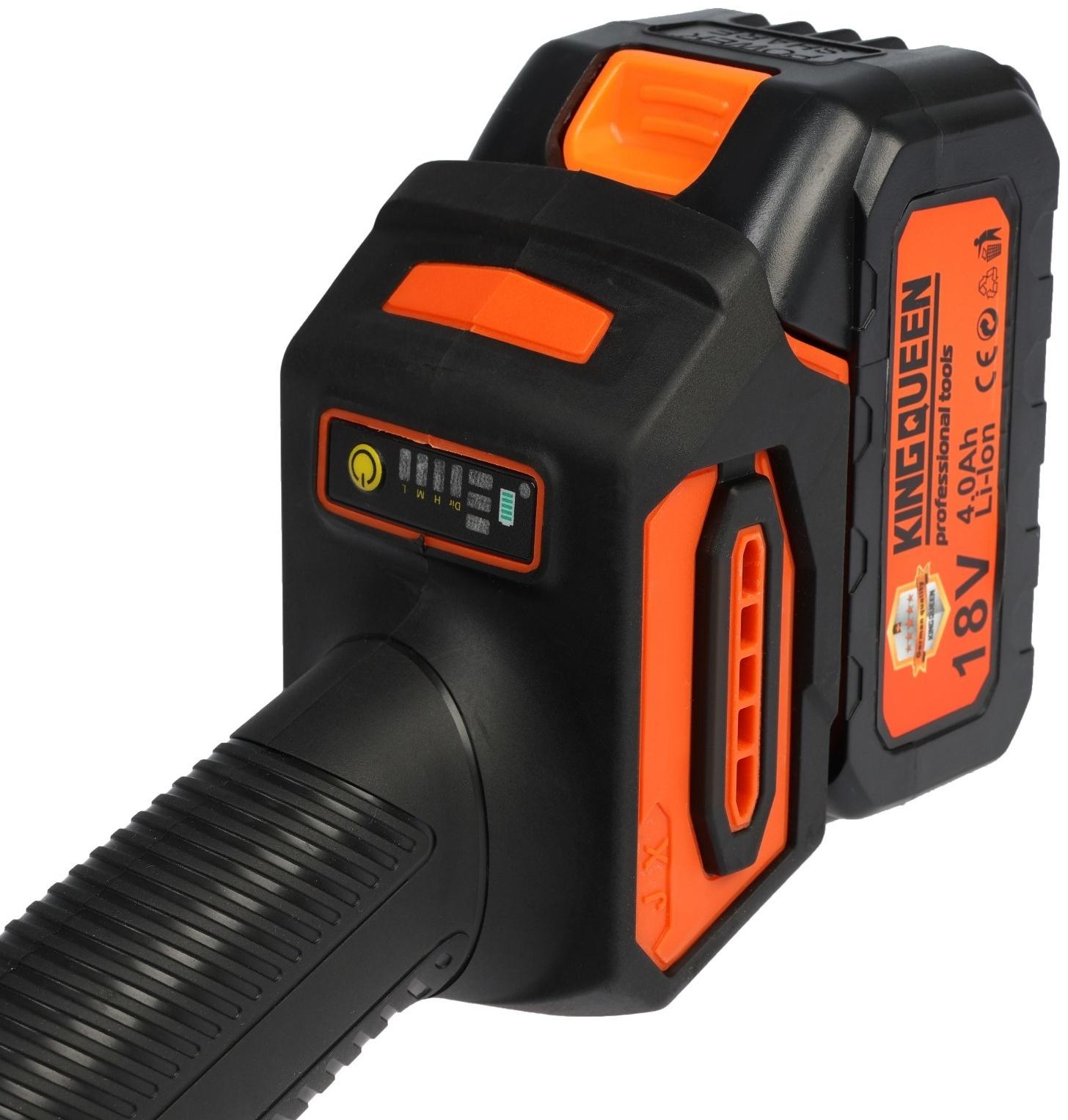 Аккумуляторная угловая шлифмашина KINGQUEEN KQ-YJ803A, бесщеточная, 18 В, 2х4 Ач, d=125 мм