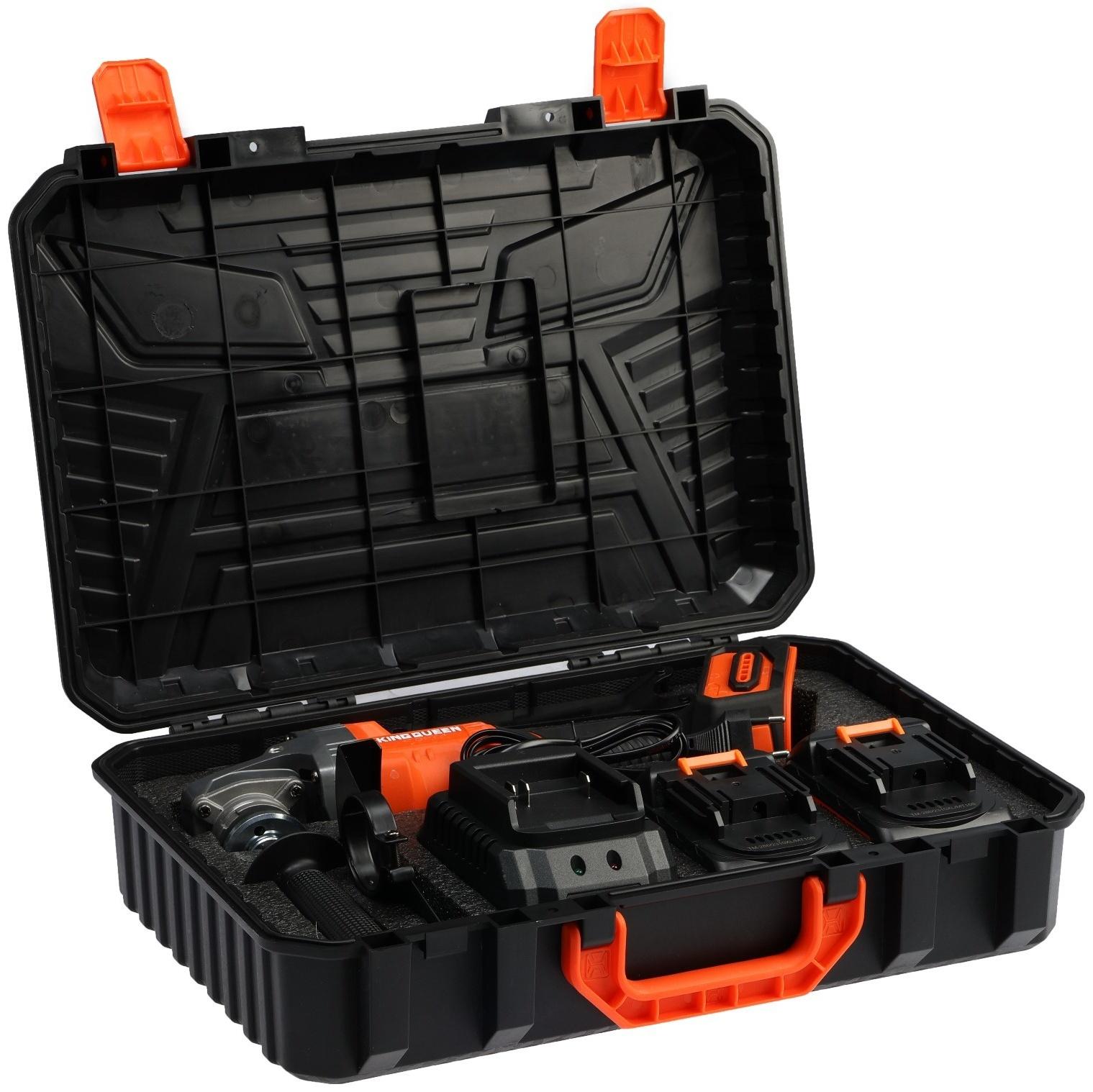 Аккумуляторная угловая шлифмашина KINGQUEEN KQ-YJ803A, бесщеточная, 18 В, 2х4 Ач, d=125 мм