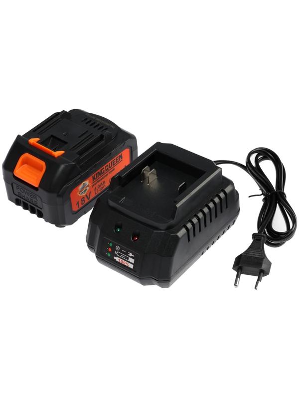 Аккумуляторная угловая шлифмашина KINGQUEEN KQ-YJ803A, бесщеточная, 18 В, 2х4 Ач, d=125 мм