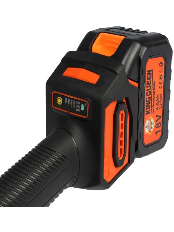 Аккумуляторная угловая шлифмашина KINGQUEEN KQ-YJ803A, бесщеточная, 18 В, 2х4 Ач, d=125 мм