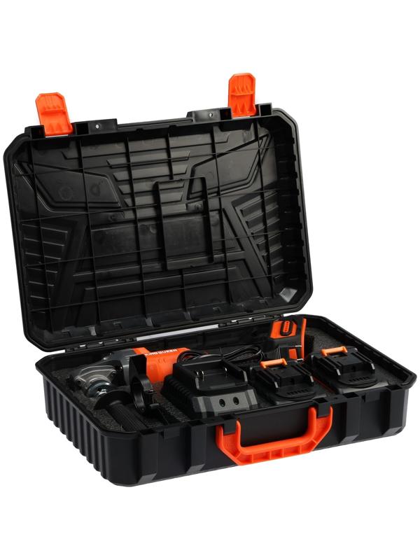 Аккумуляторная угловая шлифмашина KINGQUEEN KQ-YJ803A, бесщеточная, 18 В, 2х4 Ач, d=125 мм