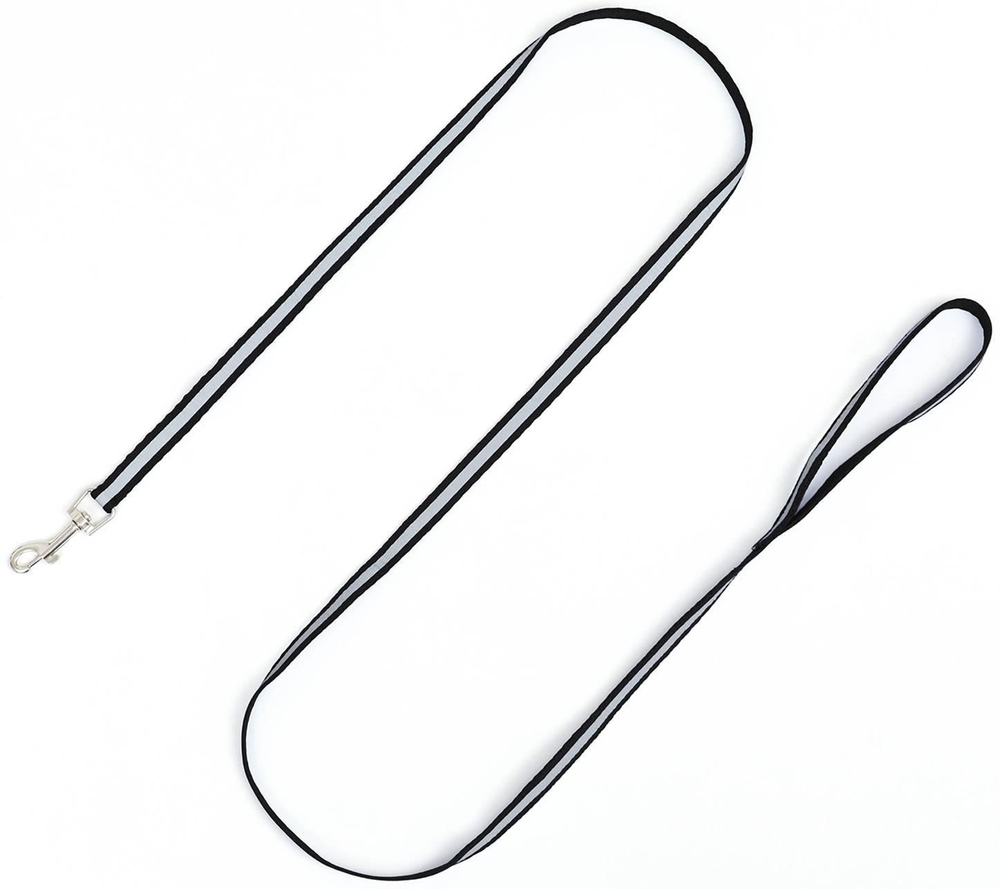 Комплект для кошек светоотражающий,ширина 1 см,шлейка 21-35 см,поводок 120 см, чёрный