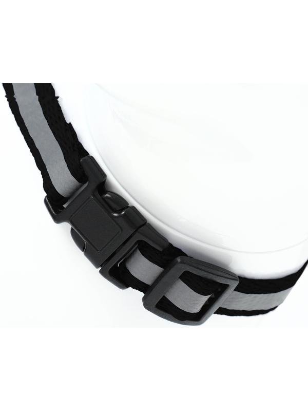 Комплект для кошек светоотражающий,ширина 1 см,шлейка 21-35 см,поводок 120 см, чёрный