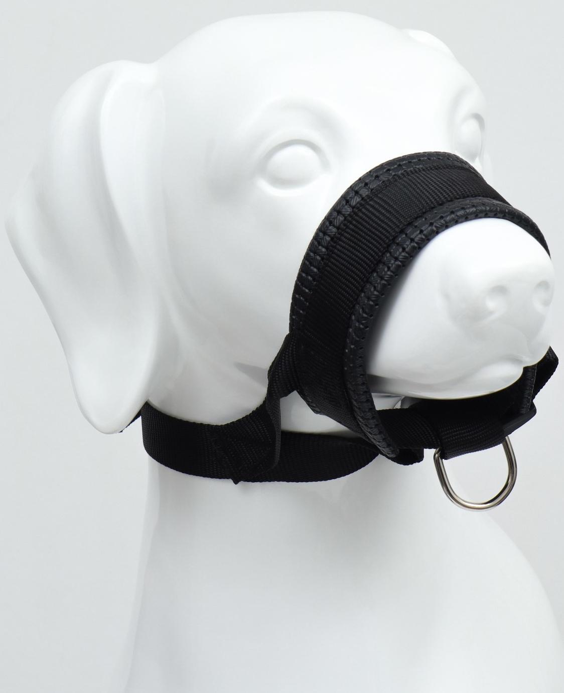 Недоуздок для собак с мягким подкладом, размер L, ОМ 18-30 см, ОШ 16-24 см, черный