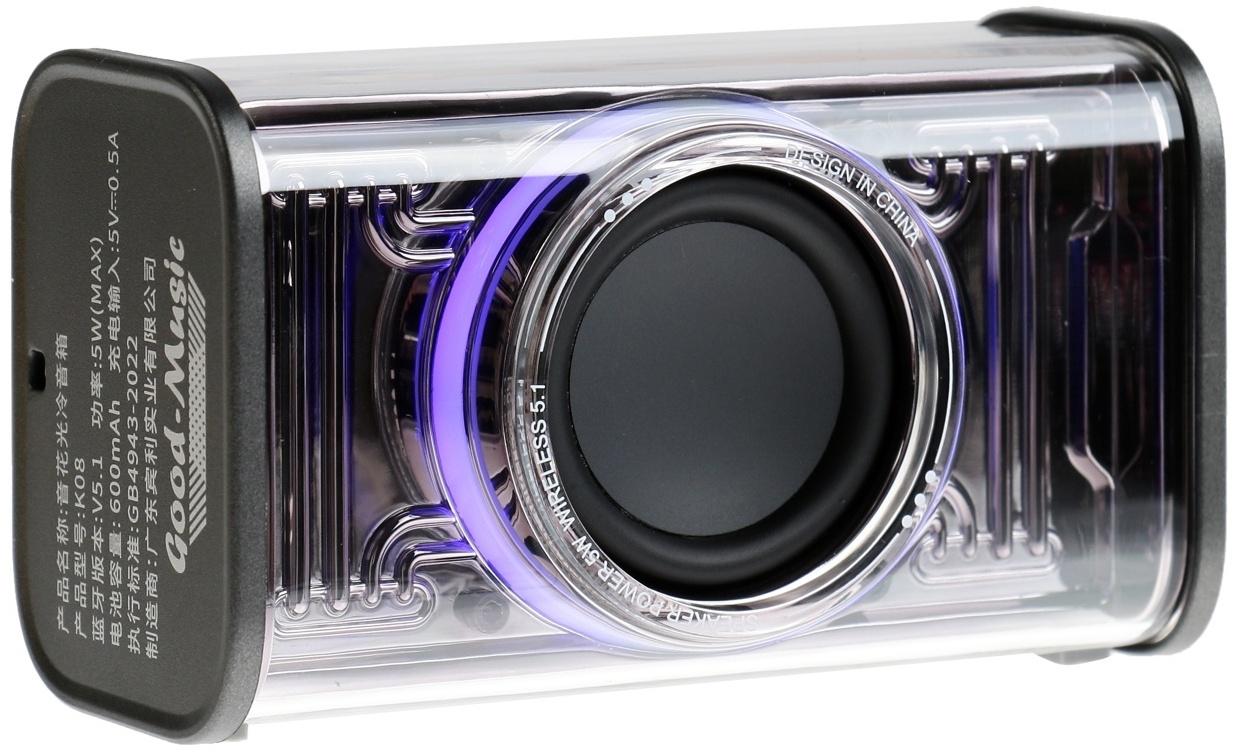 Портативная колонка BYZ К08, 5 Вт, 600 мАч, ВТ 5.1, функция TWS, серая