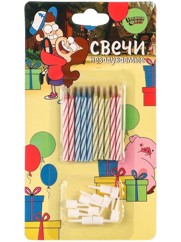 Свечи незадуваемые в торт, 10 штук, Гравити Фолз