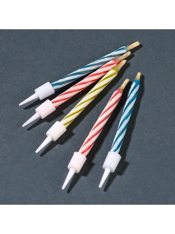 Свечи незадуваемые в торт, 10 штук, Минни и Единорог