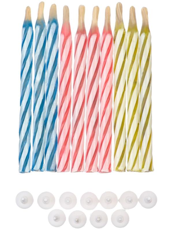 Свечи незадуваемые в торт, 10 штук, Минни и Единорог