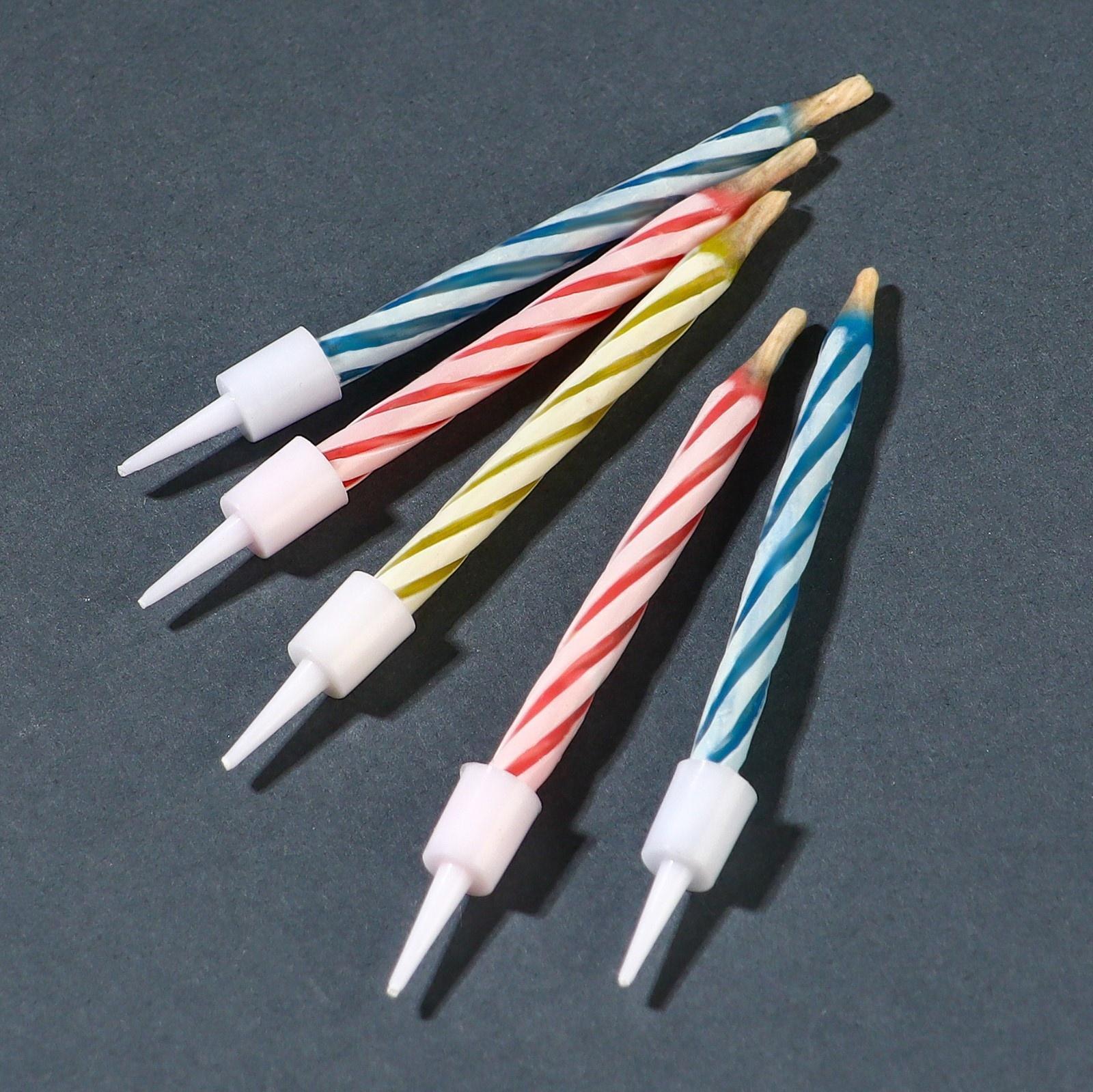 Свечи незадуваемые в торт, 10 штук, Человек-Паук