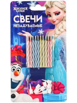Свечи незадуваемые в торт, 10 штук, Холодное сердце