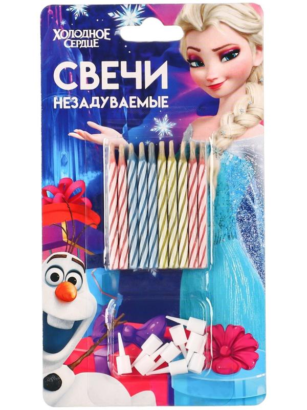 Свечи незадуваемые в торт, 10 штук, Холодное сердце
