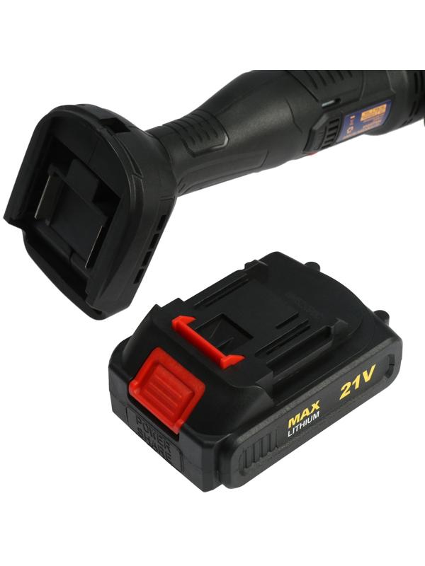 Аккумуляторная УШМ ТУНДРА, 21 В, 1.5 Ач, 100 х 16 мм, М10, 10 000 об/мин