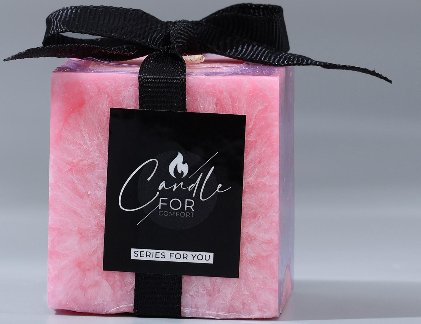 Свеча интерьерная For comfort, розовая, 5 х 5 см