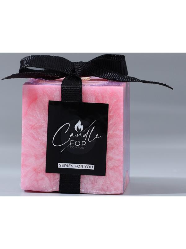 Свеча интерьерная For comfort, розовая, 5 х 5 см