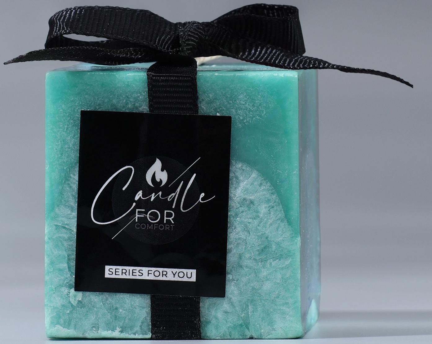 Свеча интерьерная For comfort,  бирюзовая, 5 х 5 см