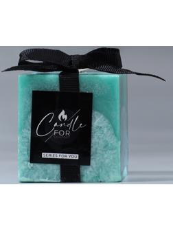 Свеча интерьерная For comfort,  бирюзовая, 5 х 5 см