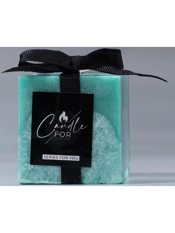 Свеча интерьерная For comfort,  бирюзовая, 5 х 5 см