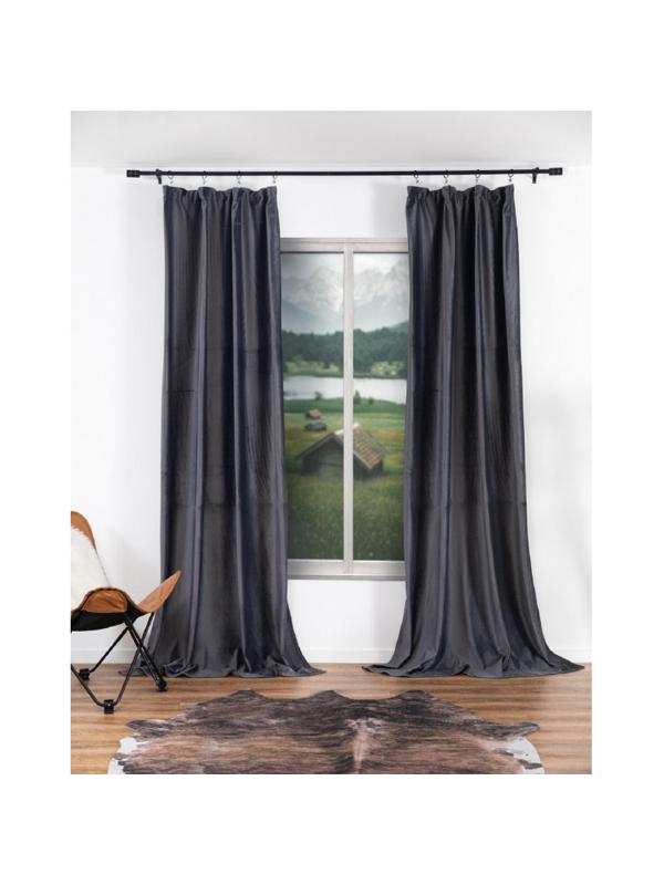 Комплект штор HOLLAND ВЕЛЬВЕТ 200х270см однотонный темно серый 2шт, 6187911