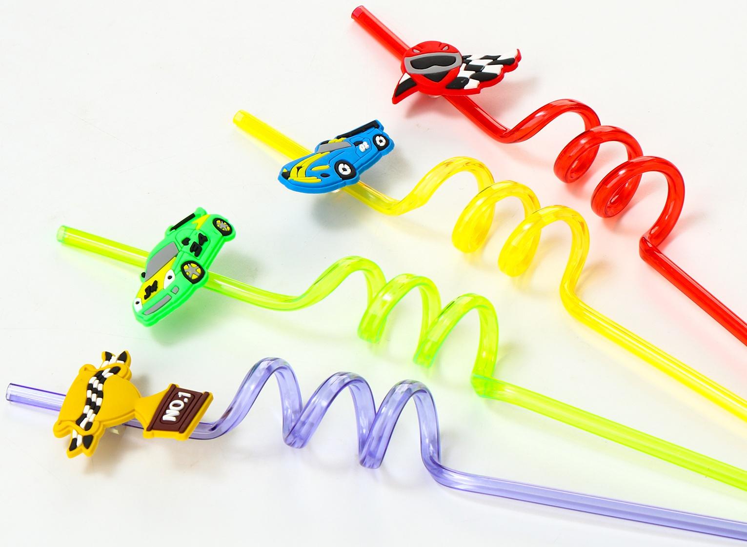 Трубочки для коктейля «Тачки», набор 4 шт.