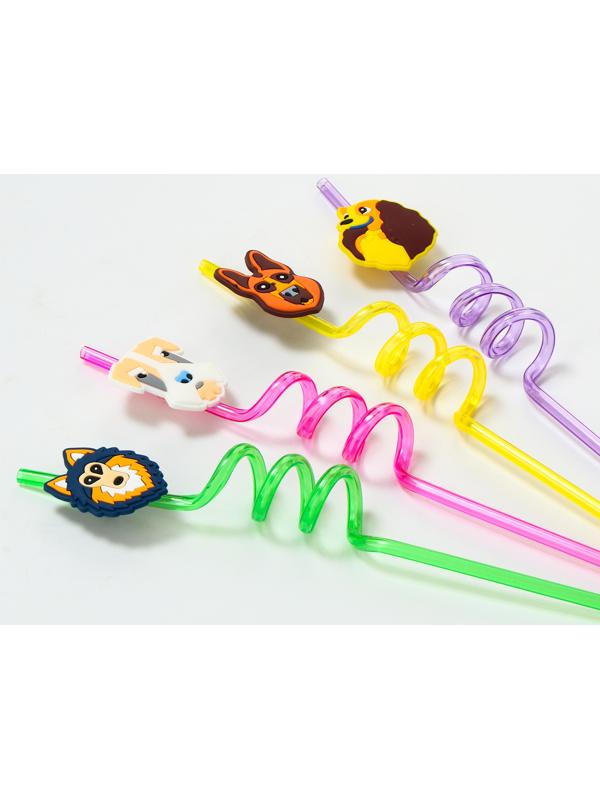 Трубочки для коктейля «Собачки», набор 4 шт.