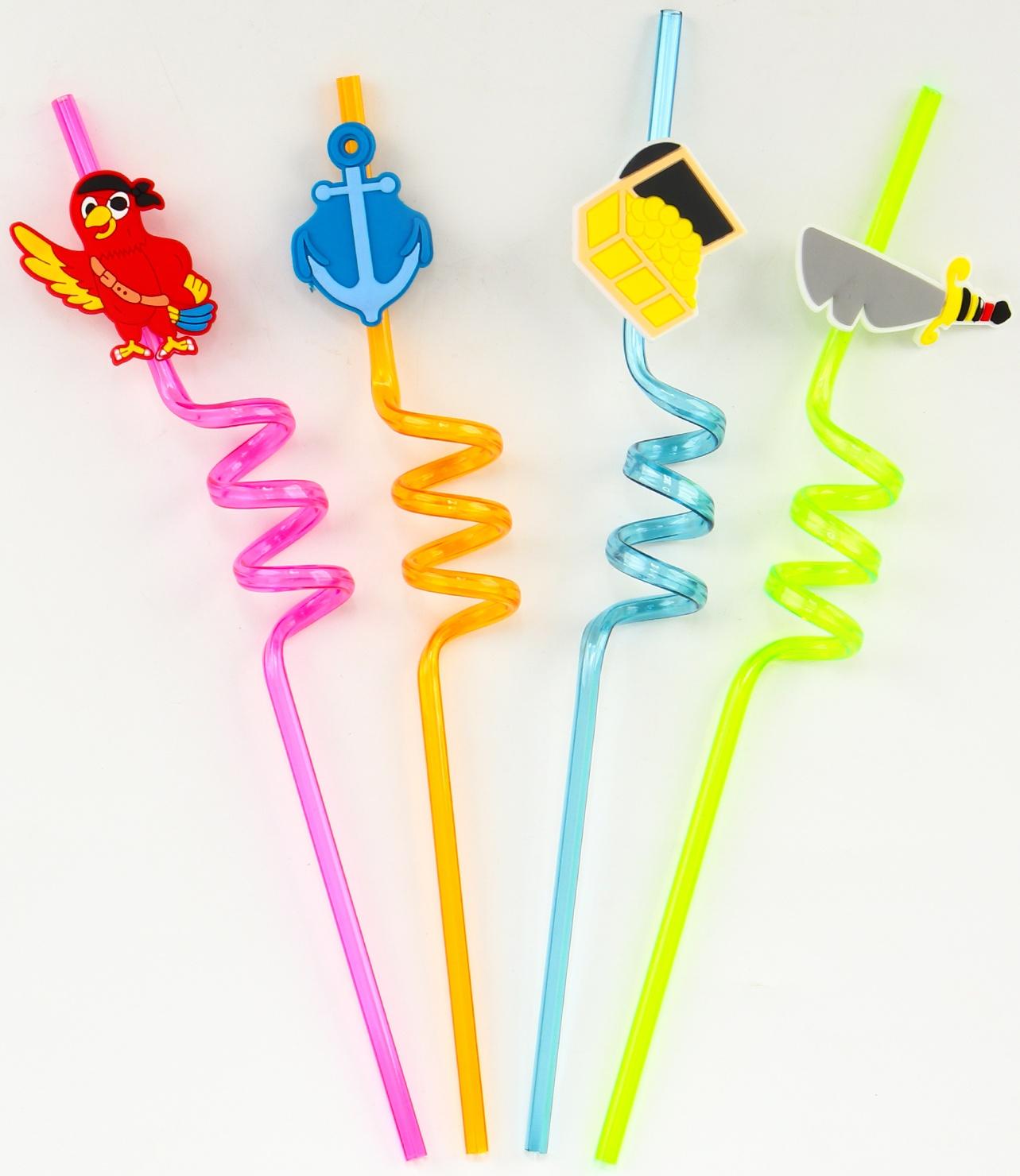 Трубочки для коктейля «Пиратская вечеринка», набор 4 шт.