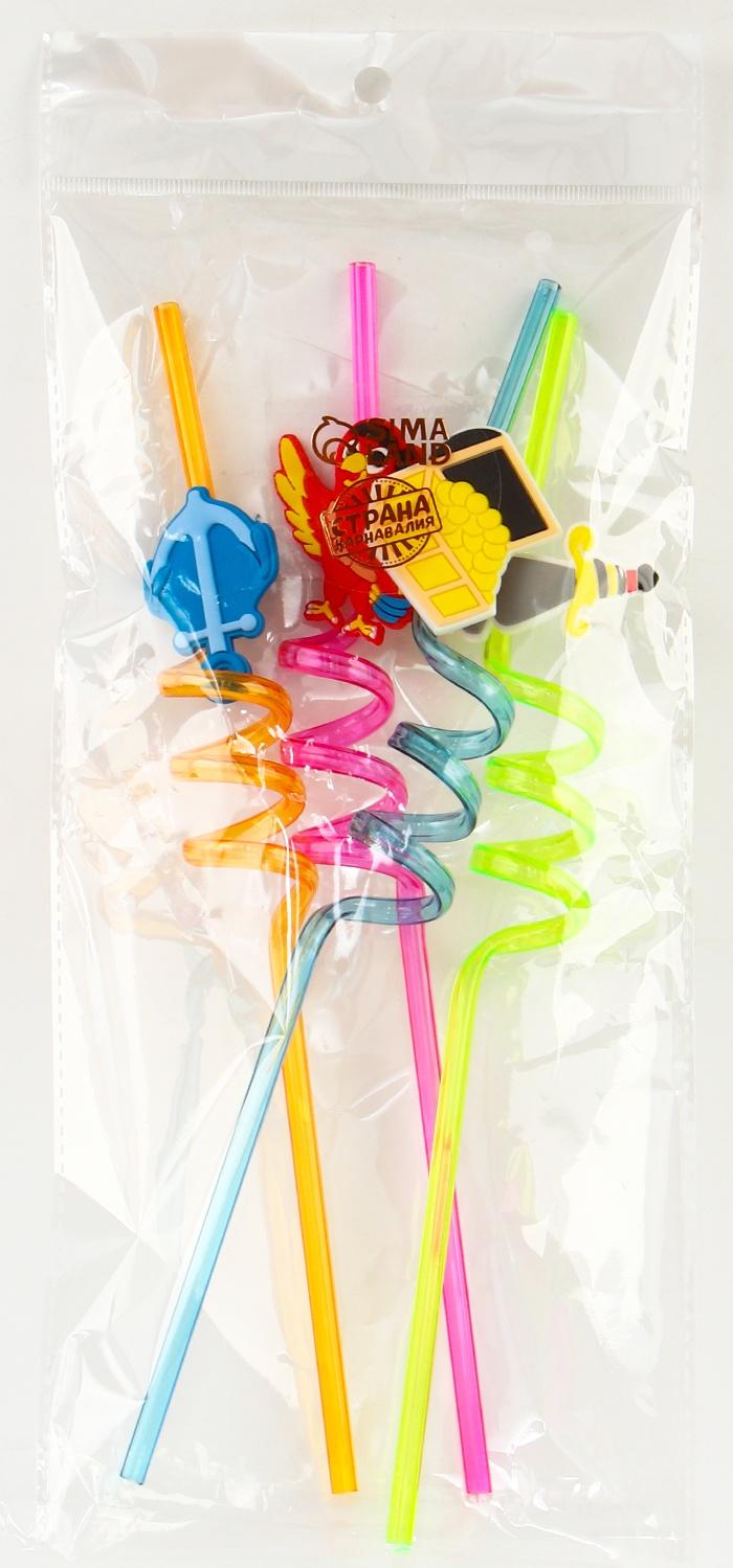 Трубочки для коктейля «Пиратская вечеринка», набор 4 шт.