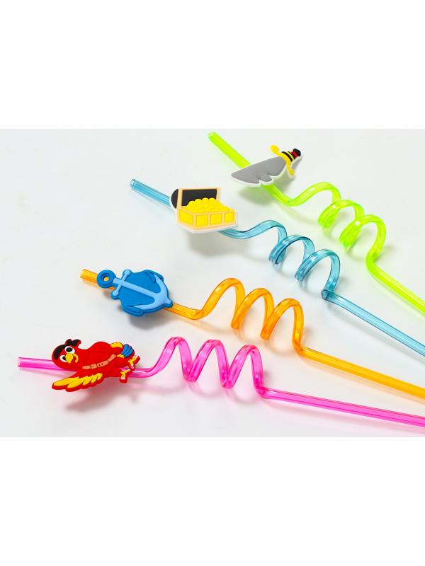 Трубочки для коктейля «Пиратская вечеринка», набор 4 шт.