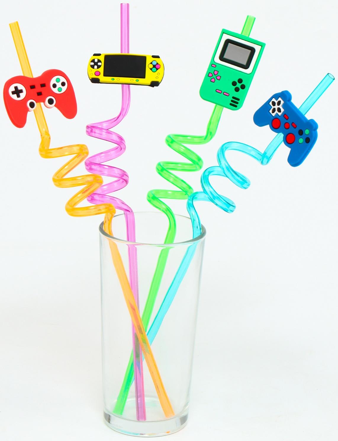 Трубочки для коктейля «Игра», набор 4 шт.