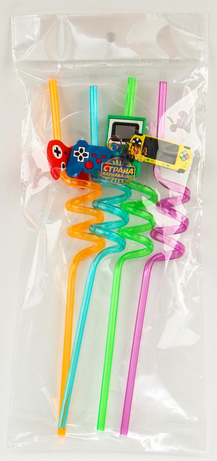 Трубочки для коктейля «Игра», набор 4 шт.