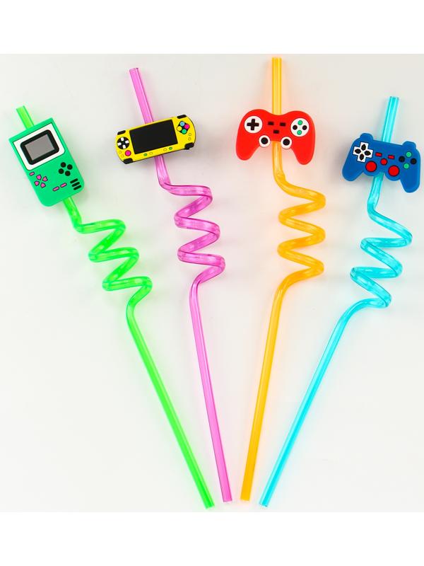 Трубочки для коктейля «Игра», набор 4 шт.