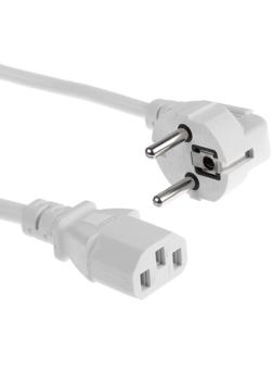 Кабель питания LuazON KDGN-005, Schuko - C13, 10 А, 1.5 м, 3-х жильный, белый