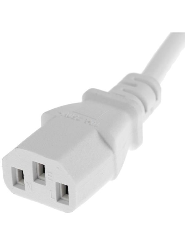 Кабель питания LuazON KDGN-005, Schuko - C13, 10 А, 1.5 м, 3-х жильный, белый