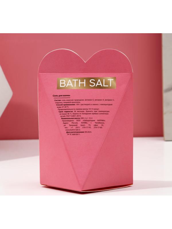 Cоль для ванны «Bath Salt», 200 г, аромат роза, ЧИСТОЕ СЧАСТЬЕ