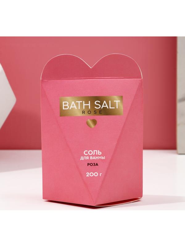 Cоль для ванны «Bath Salt», 200 г, аромат роза, ЧИСТОЕ СЧАСТЬЕ