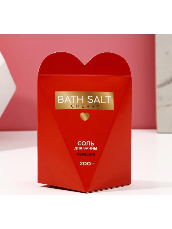 Cоль для ванны «Bath Salt», 200 г, аромат черешня, ЧИСТОЕ СЧАСТЬЕ
