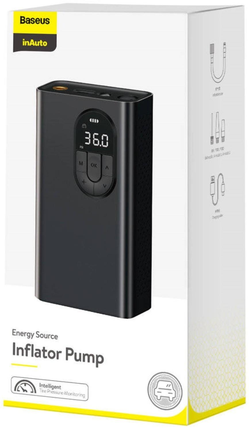 Автомобильный компрессор Baseus Energy Source Inflator Pump, 54Вт, 2400 мАч,фонарик, дисплей