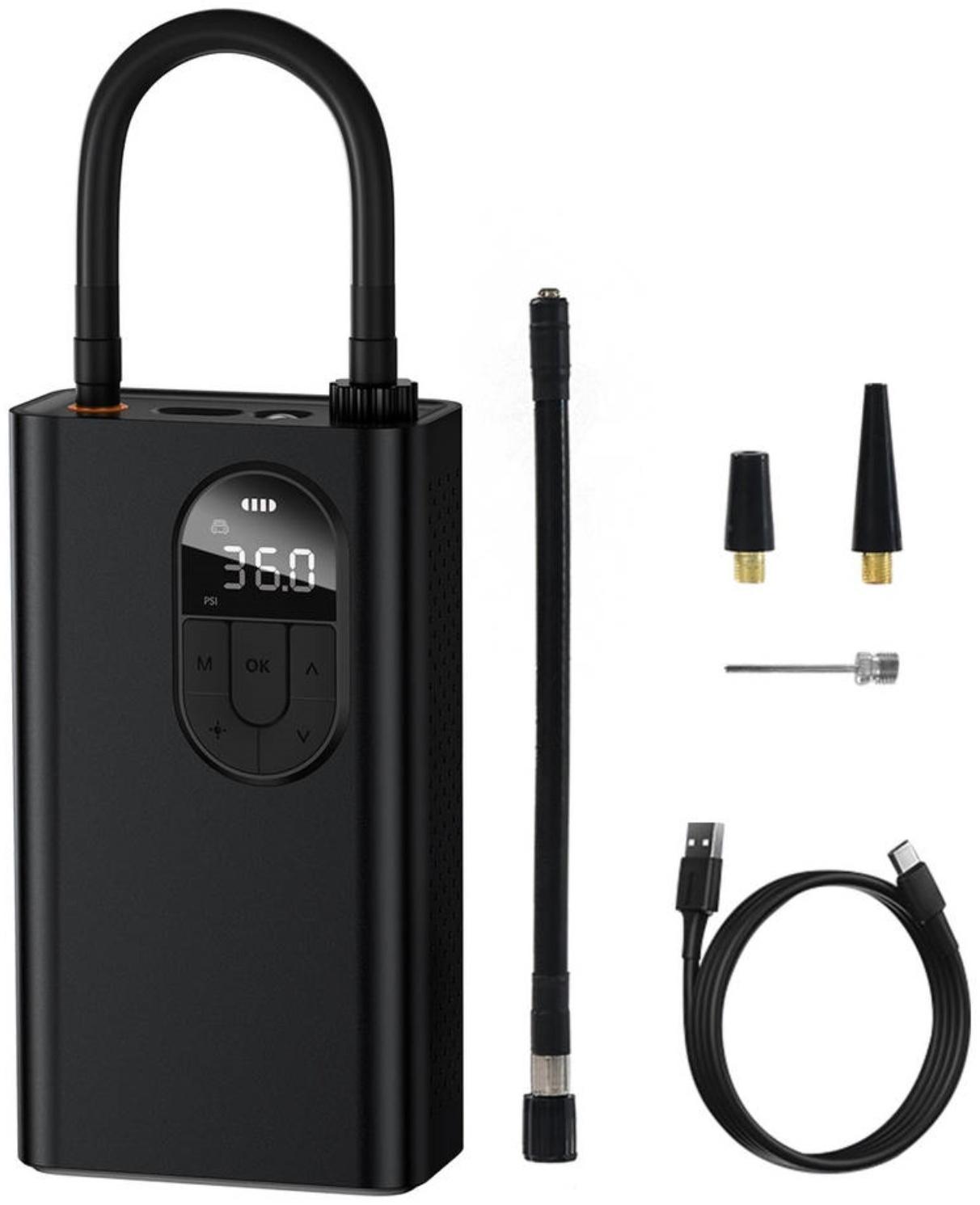 Автомобильный компрессор Baseus Energy Source Inflator Pump, 54Вт, 2400 мАч,фонарик, дисплей