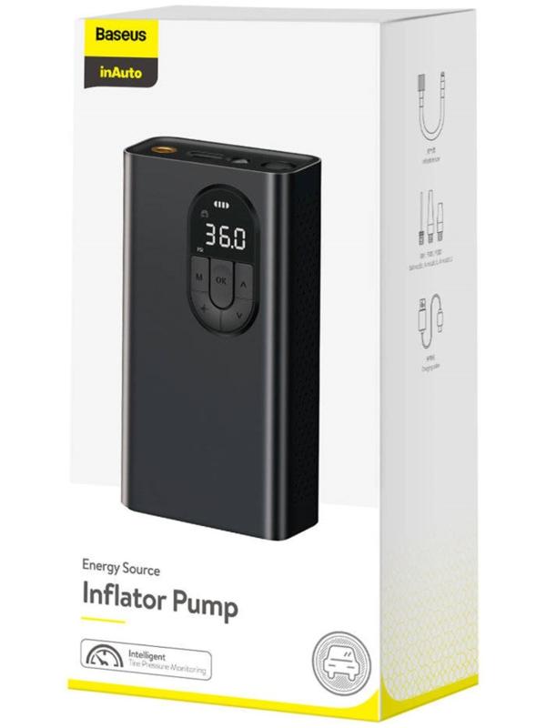 Автомобильный компрессор Baseus Energy Source Inflator Pump, 54Вт, 2400 мАч,фонарик, дисплей