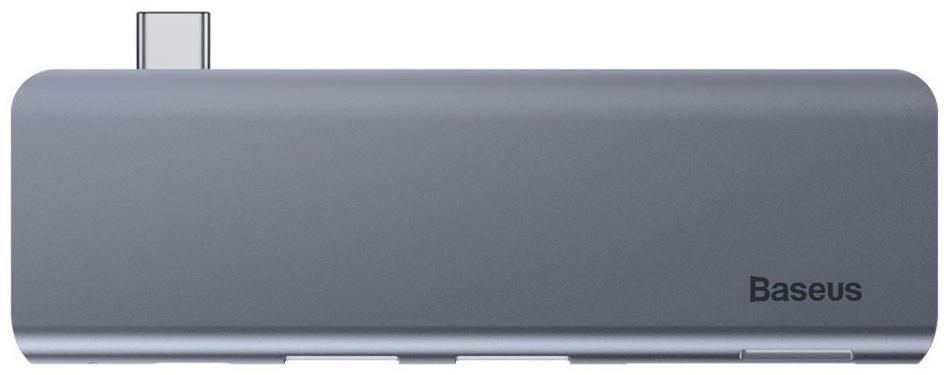 Адаптер-разветвитель (HUB) Baseus UCN3266, Type-C - 2xUSB3.0 + HDMI + PD + TF/SD, серый