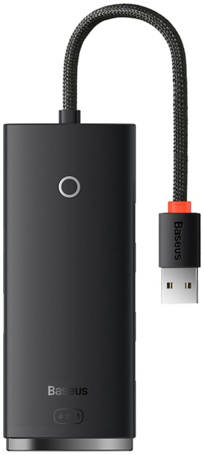 Адаптер-разветвитель (HUB) Baseus, USB - 4хUSB 3.0, 0.25 см, чёрный