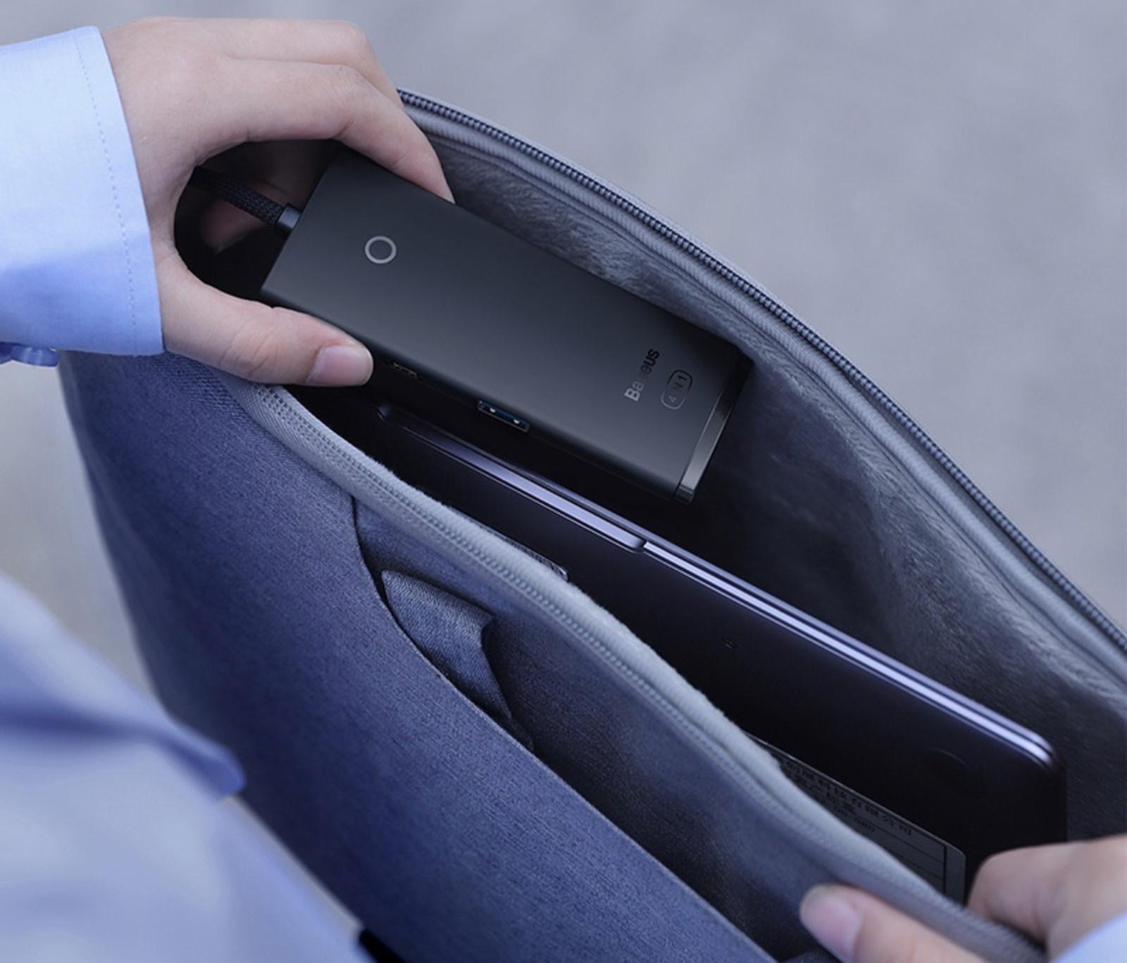 Адаптер-разветвитель (HUB) Baseus, USB - 4хUSB 3.0, 0.25 см, чёрный