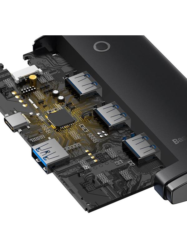 Адаптер-разветвитель (HUB) Baseus, USB - 4хUSB 3.0, 0.25 см, чёрный