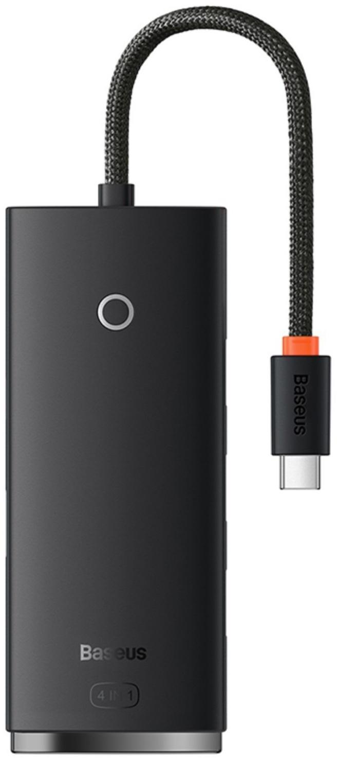 Адаптер-разветвитель (HUB) Baseus, Type-C - 4хUSB 3.0, 0.25 см, чёрный