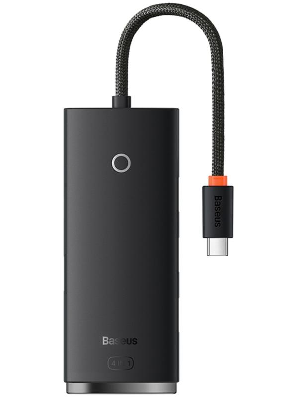 Адаптер-разветвитель (HUB) Baseus, Type-C - 4хUSB 3.0, 0.25 см, чёрный