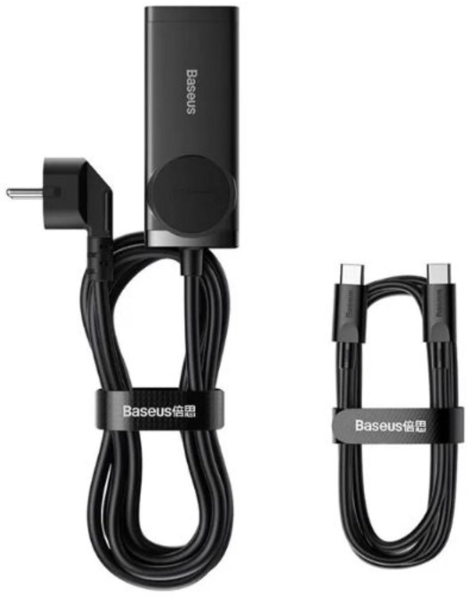 Зарядная станция Baseus PowerCombo, GAC+2U+2C 65W + Type-C-Type-C, PD, 100W, 1 м, чёрная