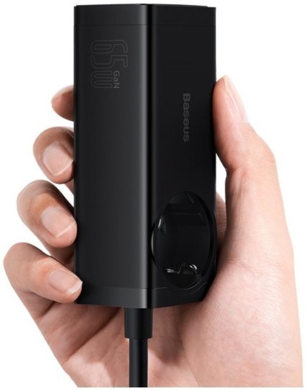 Зарядная станция Baseus PowerCombo, GAC+2U+2C 65W + Type-C-Type-C, PD, 100W, 1 м, чёрная