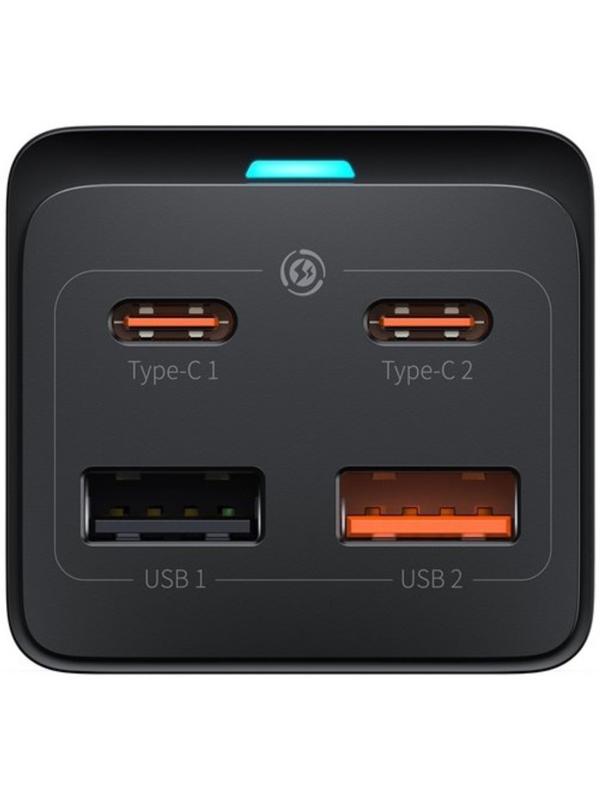 Зарядная станция Baseus PowerCombo, GAC+2U+2C 65W + Type-C-Type-C, PD, 100W, 1 м, чёрная
